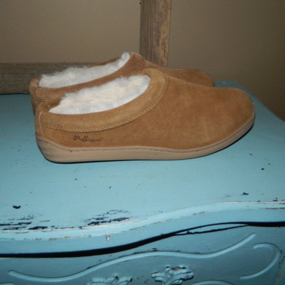 My Slippers My Pillow Men's Slippers Chestnut Suede Slip-On Clog Size 11 - Picture 2 of 6